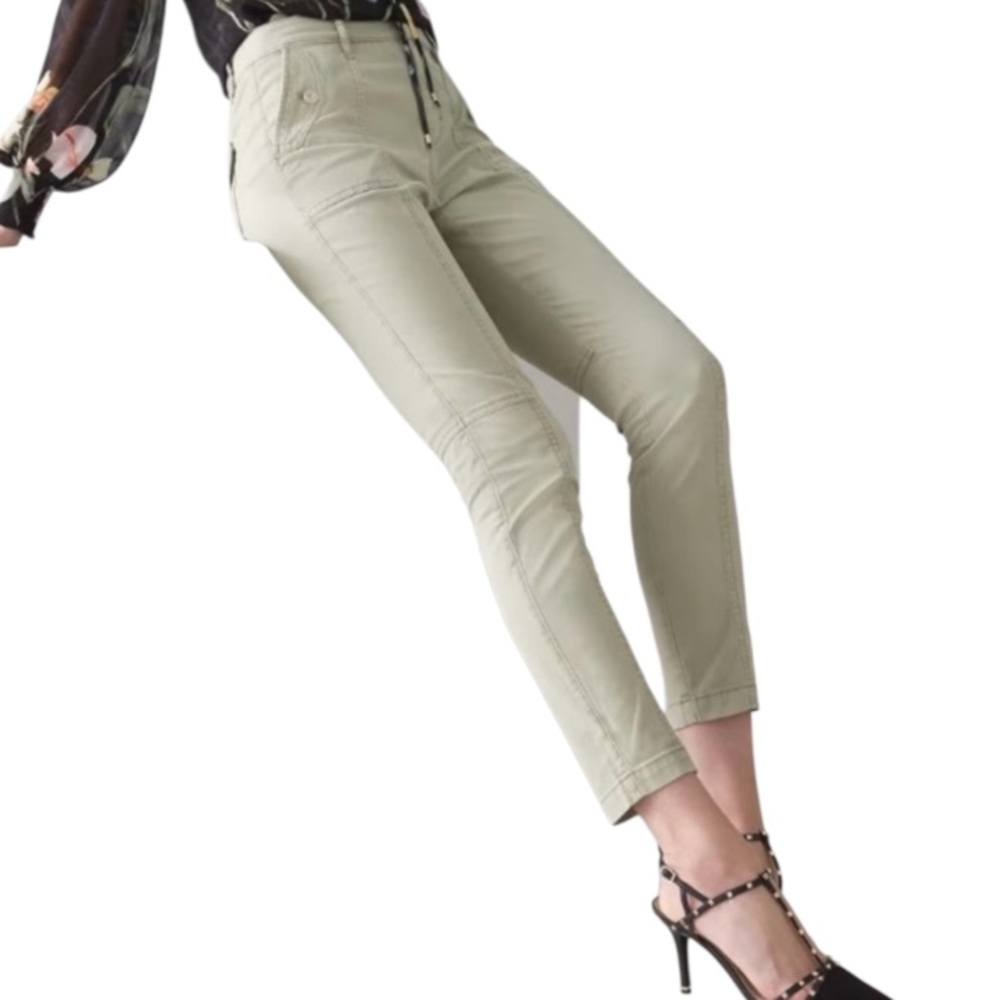 White House Black Market Cropped Pants High Rise Slim Ankle Pret A Jet Size 10